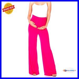 Maternity Palazzo Pants with Tummy Control, High Rise Flared Legs